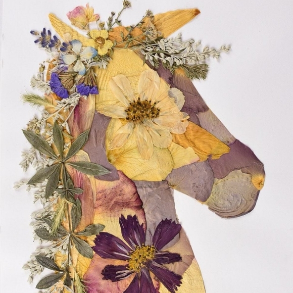 *sold* Real pressed flower 8x10 horse art print - Picture 3 of 3